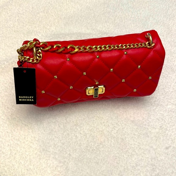 Badgley Mischka Handbags - Beautiful Badgley Mischka red studded purse brand new with tags!
